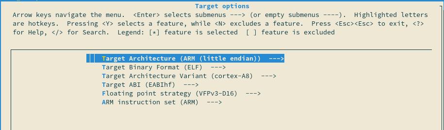 Buildroot menuconfig pour le développement Linux embarqué