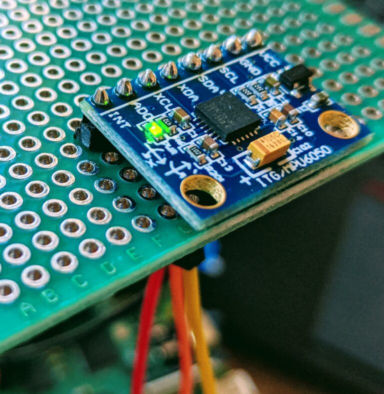 MPU-6050 connected to a Raspberry-Pi through the i2c bus.